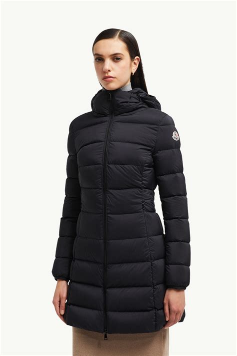 Black Gie Hooded Long Down Jacket - Long Jackets & Parka for Women ...