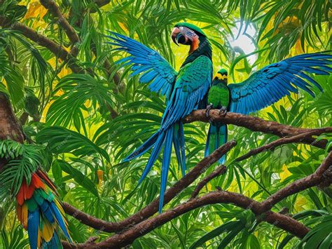 Premium Photo | Great green macaw Ara ambiguus also known as the great ...