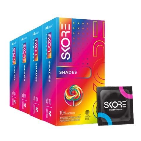 Buy Skore Shades Assorted Colours | Extra Lubrication | Dots | Condom ...