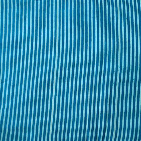 Pure Cotton Dabu Blue With White Stripes Hand Block Print Fabric ...
