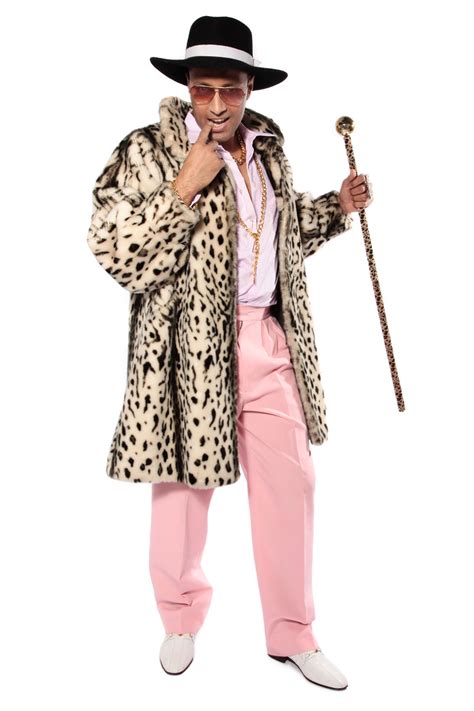 70s PIMP COSTUME W LEOPARD PRINT COAT - Costume Boutique
