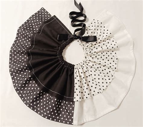 Harlequin Clown Neck Collar Black and White Detachable Ruffle Circus ...