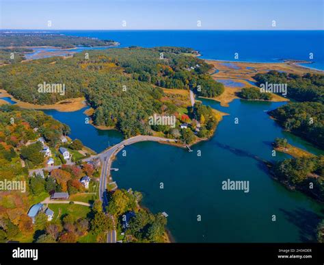 Chauncey Creek aerial view in fall between Gerrish Island and Kittery ...