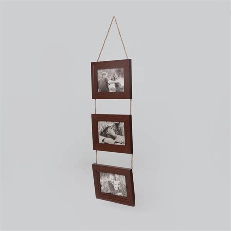 Buy Sepia Set of 3 Wooden Tiered Photo Frames - 57x20cm from Home ...