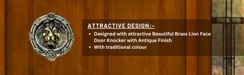 Decora Dora Brass Lion Door Knocker- Beautiful Brass Lion Face Door ...