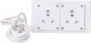 Hiken Heavy Duty PVC Extension Board With 2 Sockets OF 15A+6A 6 Metre ...