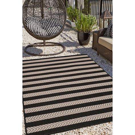 Melrose Eden Monochrome Striped Design Pile Height 3mm X-Large Area ...