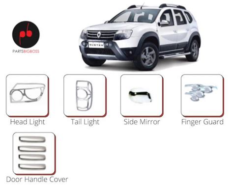 Alpine Premium Chrome Accessories Combo Kit For Duster Type 2 (Set Of 5 ...