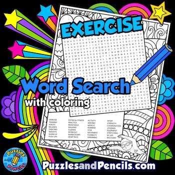 Exercise Word Search Printable 的图像结果
