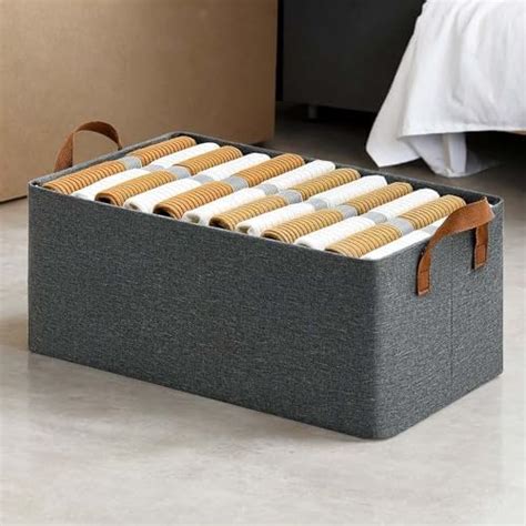 KSP HOME Foldable Storage Box (Pack of 2) Canvas Fabric Baskets For ...