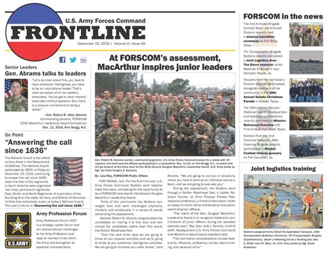 FORSCOM Frontline - Dec. 16, 2016 | Article | The United States Army