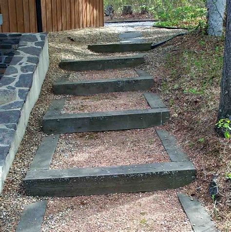 Railroad tie stairs. | Deer Lake Ideas | Pinterest | Railroad ties ...