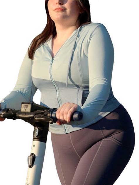 POSESHE Women's Plus Size Zip Up Workout Jackets, Quick Dry Shirts Yoga ...