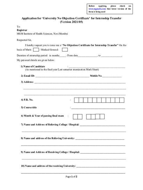 Fillable Online 03 Application for Internship Completion Certificate ...
