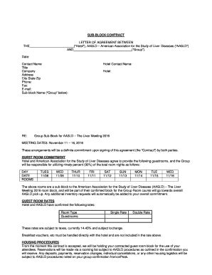 Fillable Online SUB-BLOCK CONTRACT Fax Email Print - pdfFiller