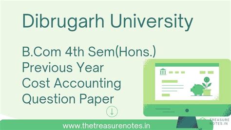 Cost Accounting Question Paper'2017 Dibrugarh University | B.Com 4th ...