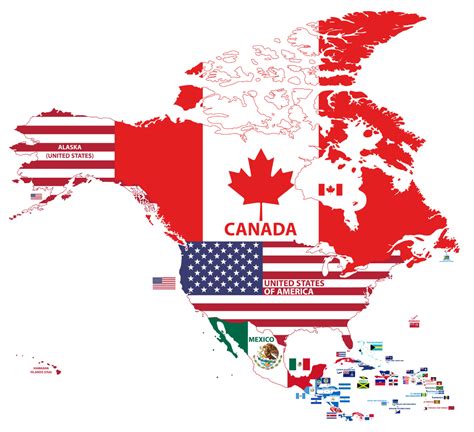 North American Countries Flags