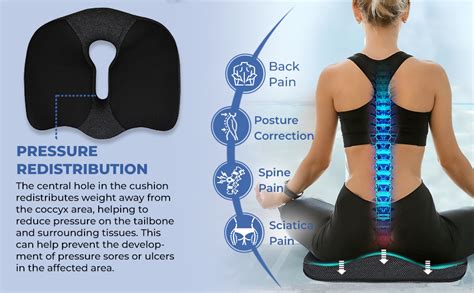 Trajectory Keyhole Cushion for Tailbone Pain Memory Foam Orthopedic ...