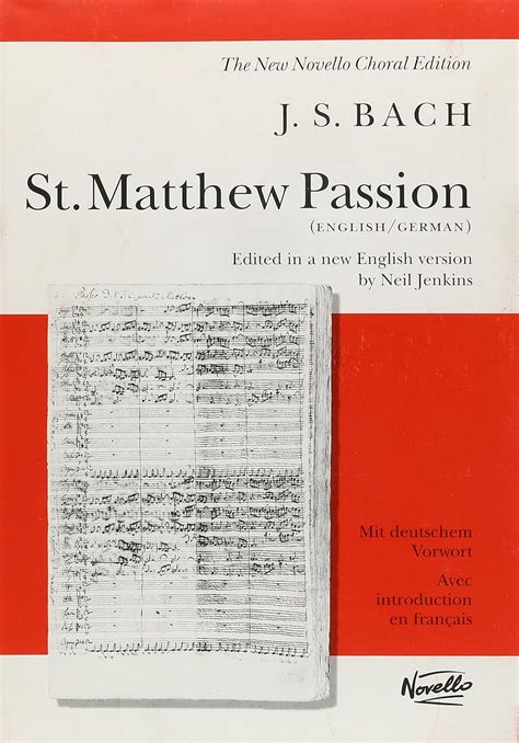 St. Matthew Passion, Vocal Score: Amazon.co.uk: Johann Sebastian Bach ...