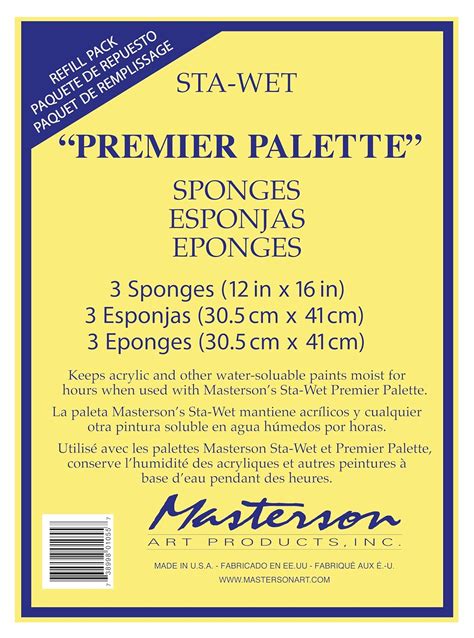 Masterson Premier Acrylic Paper and Sponge Refills pack of 3 Sponge ...