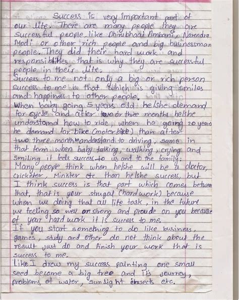 article on hard work is the key to success - Brainly.in