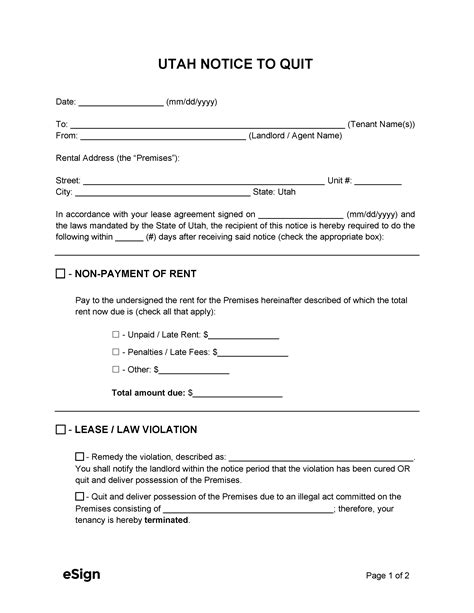 Free Utah Eviction Notice Template (11) | PDF | Word