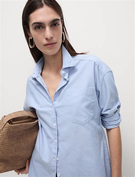 Buy Pure Cotton Collared Oversized Shirt at Marks & Spencer