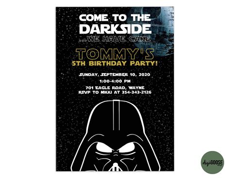 Printable Invitations Star Wars Star Wars Inspired Birthday