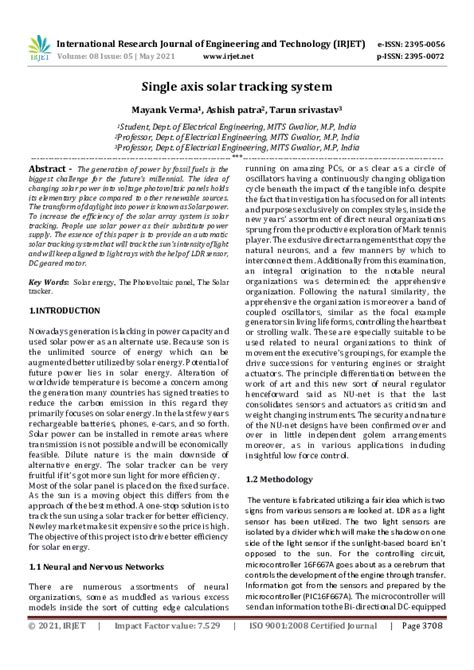 Image result for Prototype of Single Axis Solar Tracking System