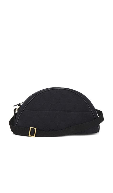 FWRD Renew Gucci Half Moon Pochette in Black | REVOLVE