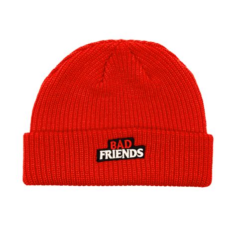 Bad Friends Red Beanie - Bad Friends Podcast