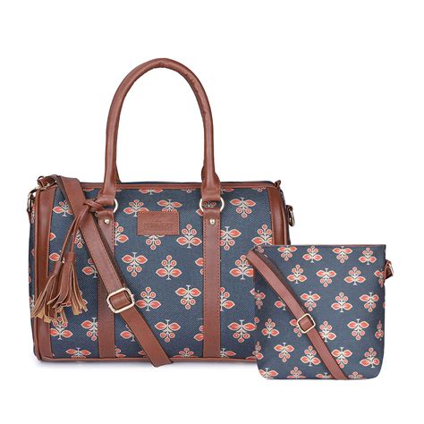 The Clownfish Combo of Lorna Printed Handicraft Fabric Handbag and Aah