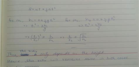 two objects of masses m1 and m2 having same size are dropped ...