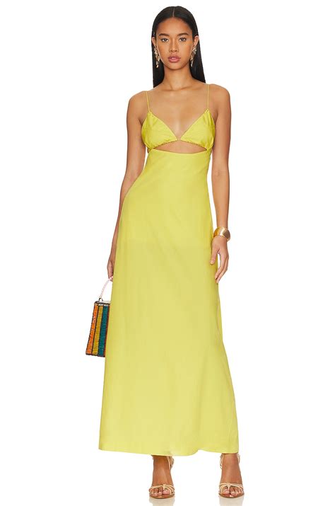 SWF Cut Out A Line Maxi Dress in Limone | REVOLVE