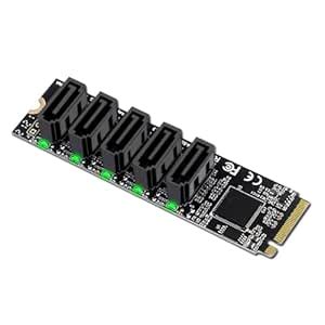Chenyang M.2 NGFF NVME M-Key PCI Express to SATA 3.0 6Gbps 5 Ports ...