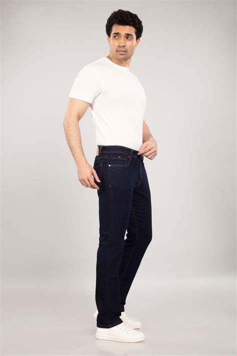Custom-made Deep Space Blue Stretch Denim - Straight Fit Jeans for Any ...