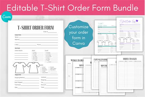Editable T Shirt Order Form Template