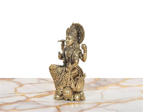 Superfine Brass Lord Vishnu Seated on Lotus Idol (Height:4 Inch) – AONA ...