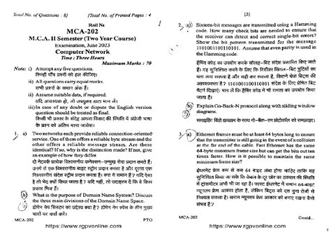 MCA 3 Sem Computer Network KCA303 Final Exam Notes - Mar 2024 - Studocu