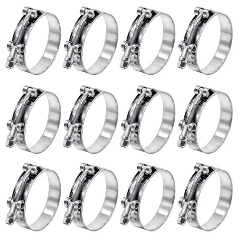 12 Pack 3 inch T-Bolt Hose Clamps, Stainless Steel_304 Working Range ...