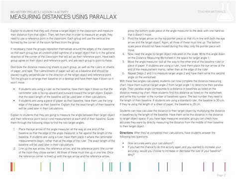 Lesson 1.4 Activity: Measuring Distances Using Parallax | PDF
