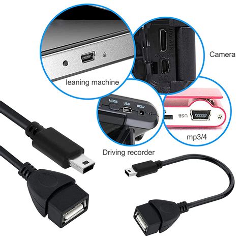 Mini USB Male to USB Female OTG Adapting Cable