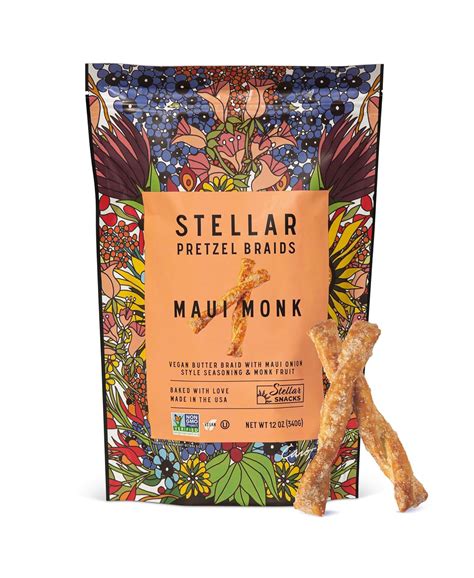 Amazon.com: Stellar Snacks Pretzel Braids, Maui Monk, 12 Oz Bag - Vegan ...