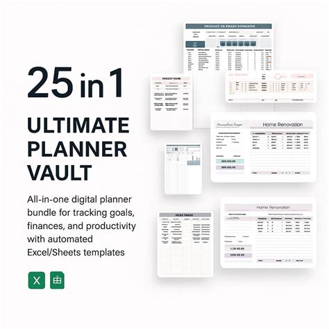 25-in-1 Excel Planner Templates | Budget, Business, Finance ...