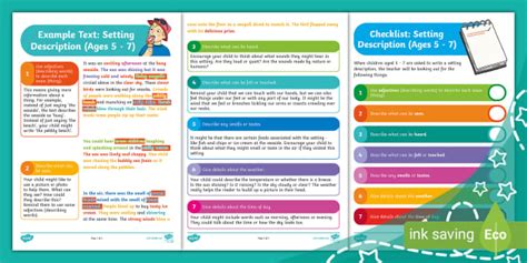 Example Text Pack for Parents: Setting Description (Ages 5 - 7)