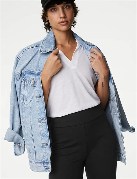 Buy Jersey Elasticated Waist Flared Trousers at Marks & Spencer