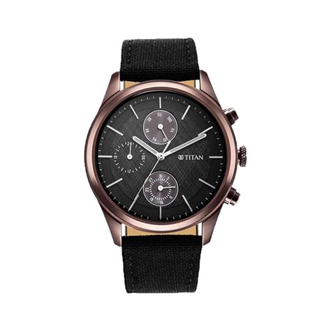 Titan Men's Infinity Chrono Analog Watch: Precise Blue Dial, Rose Gold ...