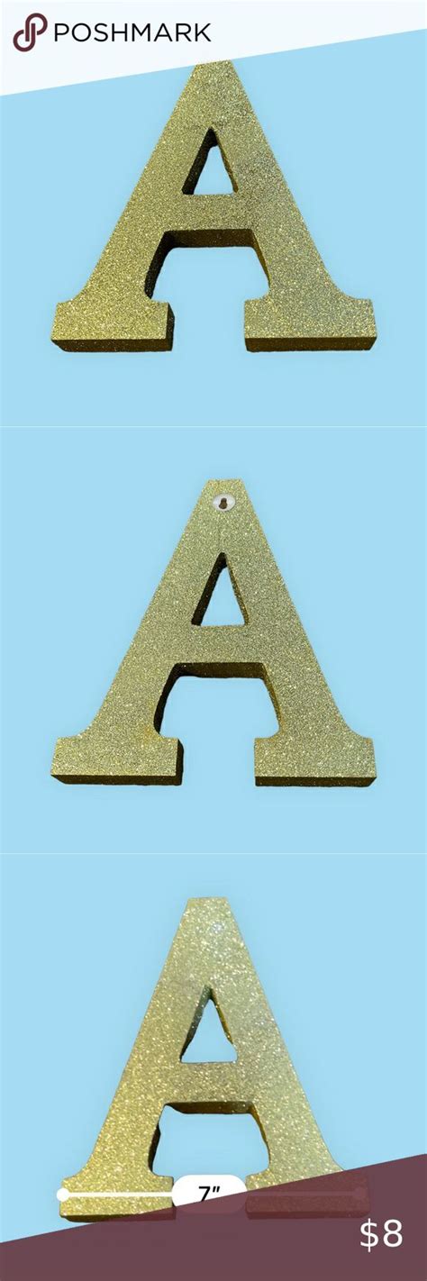 Hobby Lobby Gold Glitter Wooden letter decor "A" 8.5 inches. No ...