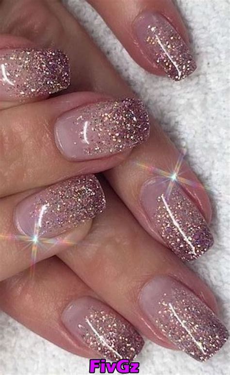 glitter ombre nails short
