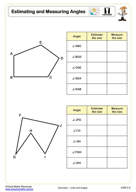 Image result for Measuring Angles Printable Worksheet